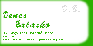 denes balasko business card