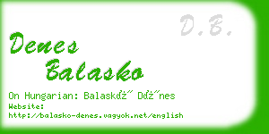 denes balasko business card